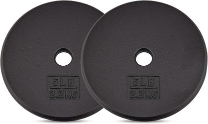 Yes4All Standard 1" Cast Iron Weight Plate - Ideal for Strength Training - Multiple Weight: 5LB to