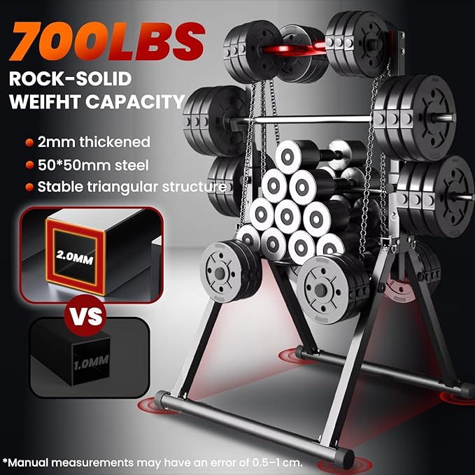 Power Tower Pull Up Dip Station Foldable, Pull Up Bar Station Adjustable, Multi-Function Home Gym