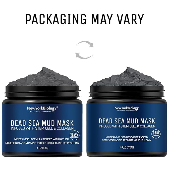 New York Biology Dead Sea Mud Mask for Face, Body | with Stem Cell and Collagen | Spa Quality Pore