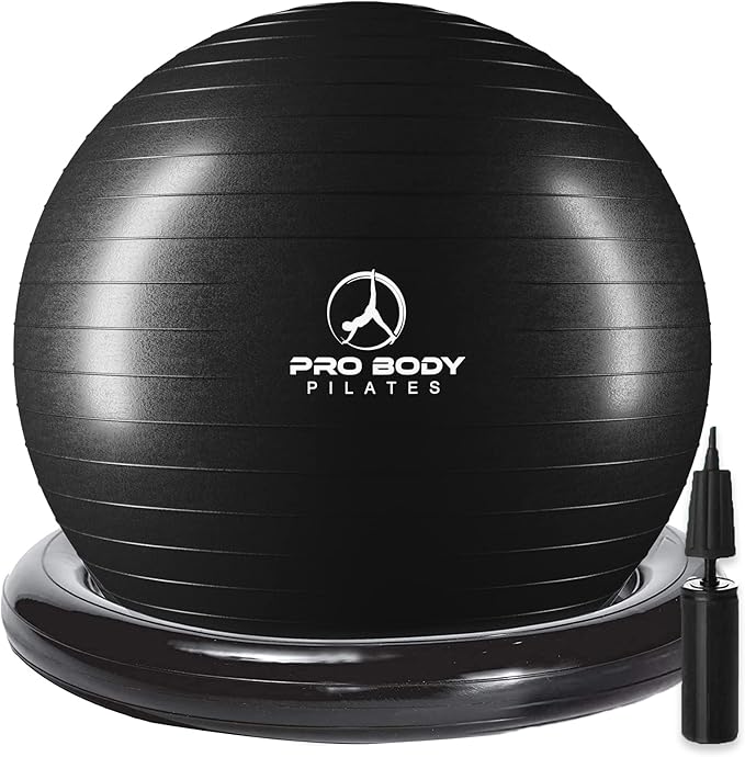 ProBody Pilates Yoga Ball Chair, Exercise Ball Chair with Base or Stand for Home Office Desk