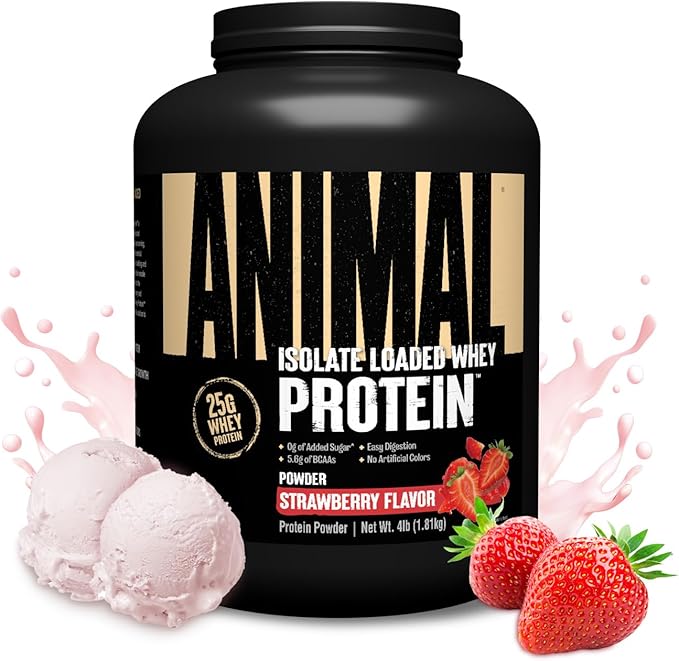 Animal Whey Isolate Protein Powder - Loaded for Pre & Post Workout Muscle Builder and Recovery with