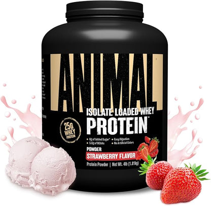 Animal Whey Isolate Protein Powder - Loaded for Pre & Post Workout Muscle Builder and Recovery with