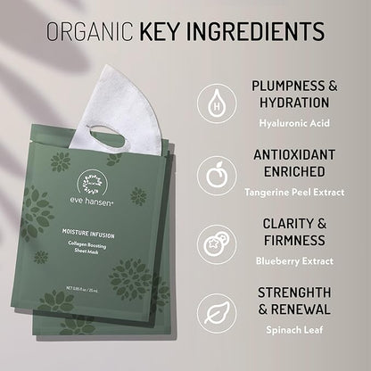 Eve Hansen Collagen Face Mask Sheets Set of 5 ??Hydrating & Nourishing Care for All Skin Types