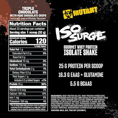 Mutant ISO Surge Whey Protein Powder Acts Fast to Help Recover, Build Muscle, Bulk and Strength