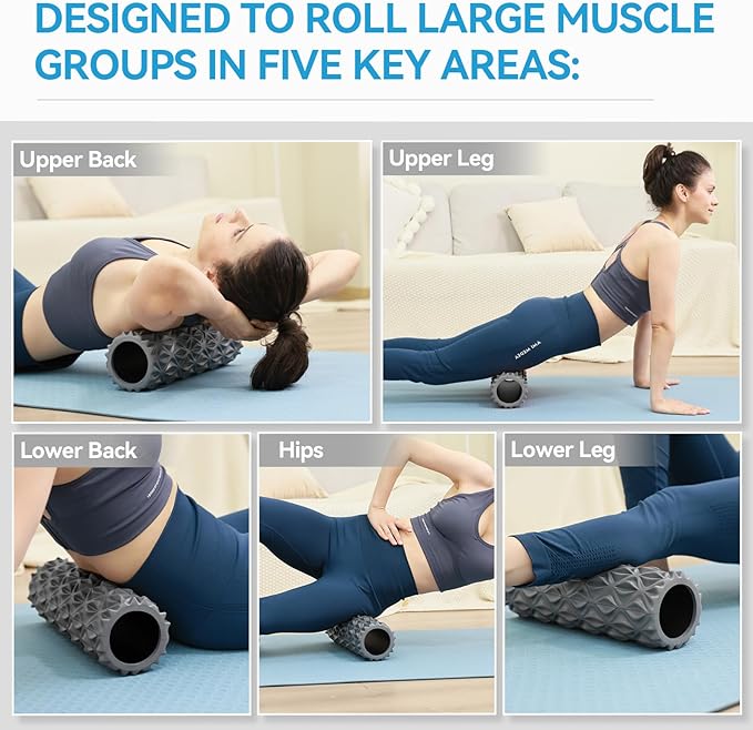 Foam Roller - 15 inch Deep Tissue Massager for Muscle Massage, Myofascial Trigger Point Release