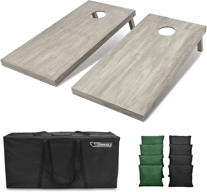 GoSports 4 ft x 2 ft Regulation Size Wooden Cornhole Boards Set - Includes Carrying Case and Bean
