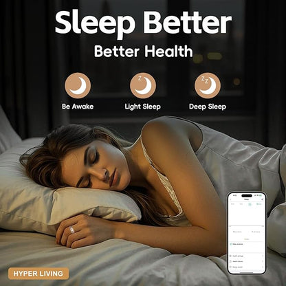 Smart Ring Health Tracker, Sleep Tracker Ring with Heart Rate, Waterproof Fitness Ring for Activity