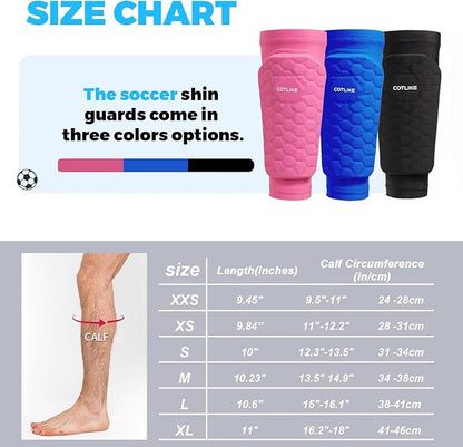 Soccer Shin Guards for Kids Youth Adults, Shin Guard Soccer Sleeves for 2-18 Years Old Boys Girls