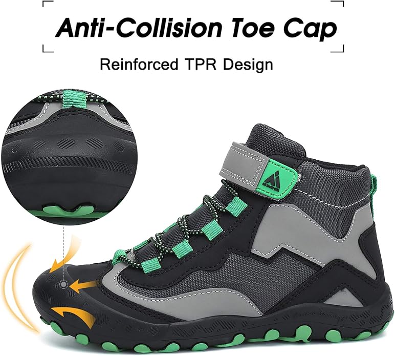 Mishansha Kids Hiking Boots Toddler Girls Boys Hiking Shoes Water-Resistant Anti-Collision Non-Slip