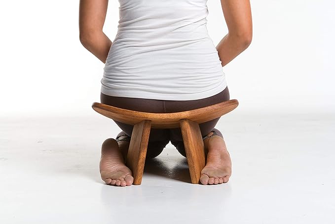 Meditation Bench IKUKO Original, Portable Version with Bag, Locally Handmade Wooden Kneeling
