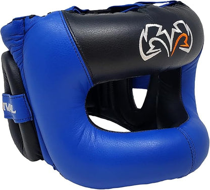 RIVAL Boxing RHGFS3 Face-Saver Sparring Headgear - Wide Eye Opening, Premium Leather, and