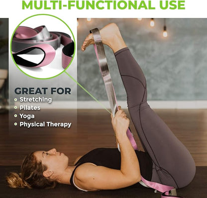 Gradient Fitness Stretching Strap for Physical Therapy, 12 Multi-Loop Stretch Strap 1.5" W x 8' L