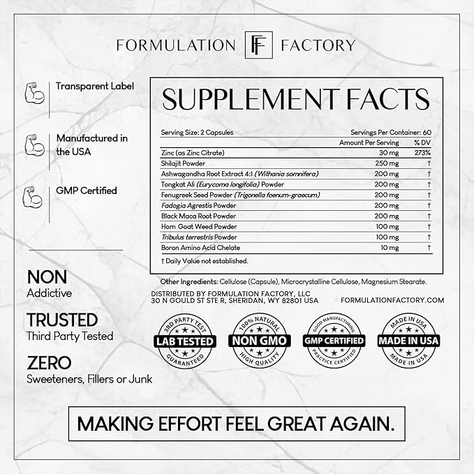 Self Obsessed 10 in 1 Masculinity Maximizer Supplement, Shilajit for Men, Tongkat Ali, Ashwaganda