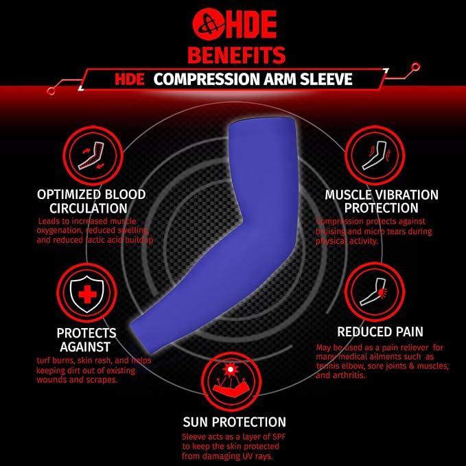 HDE Arm Compression Sleeves for Kids Basketball Shooting Sleeve - Youth Sports Football Baseball