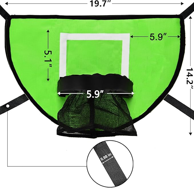 Trampoline Basketball Hoop with Pump and Mini Ball, Waterproof, Sunscreen Soft Materials, Easy to