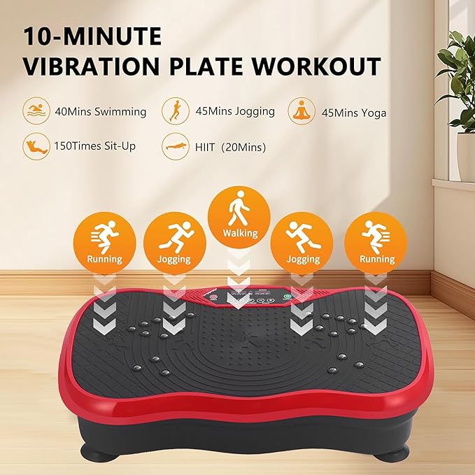 Vibration Plate Exercise Machine, Vibrating Plate Fitness Platform with Remote Control ??Portable