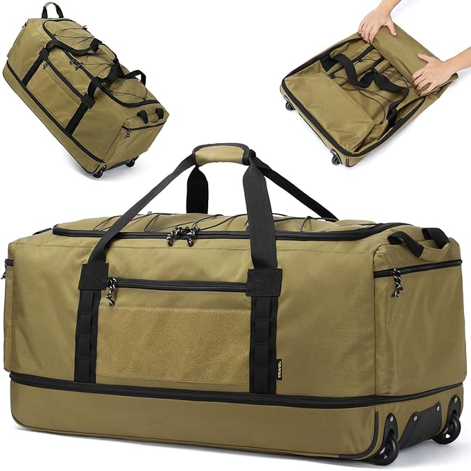 Laripwit Collapsible Duffle Bag with Wheels 130-170L Extra Large Expandable Travel Duffel Bag for