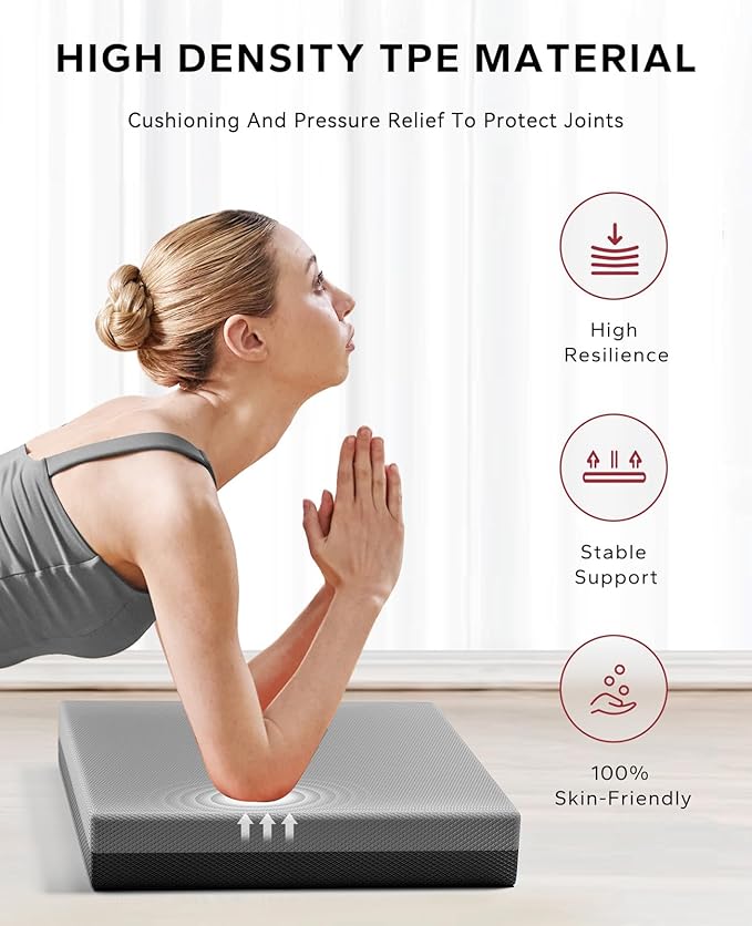 HAPBEAR Exercise Balance Pad - 15"x12" Non-Slip Textured Bottom Stability Training Mat - 2.25"