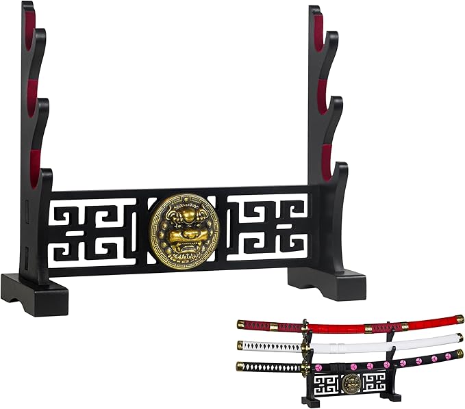 Logest Sword Stand - 4 Tier Options Available - Crafted Using Wood Katana Holder - Furnished in