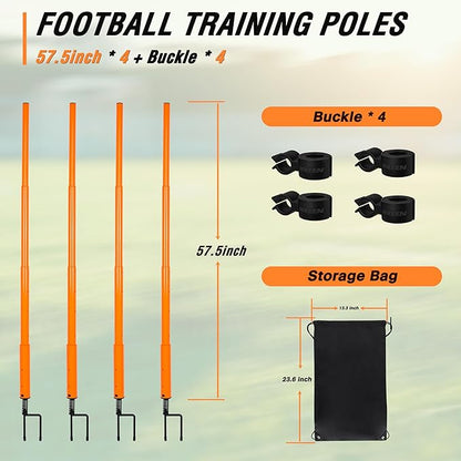 Hikeen Telescopic Length Soccer Poles Fixed & Collapsible Options Agility Training Hurdles and