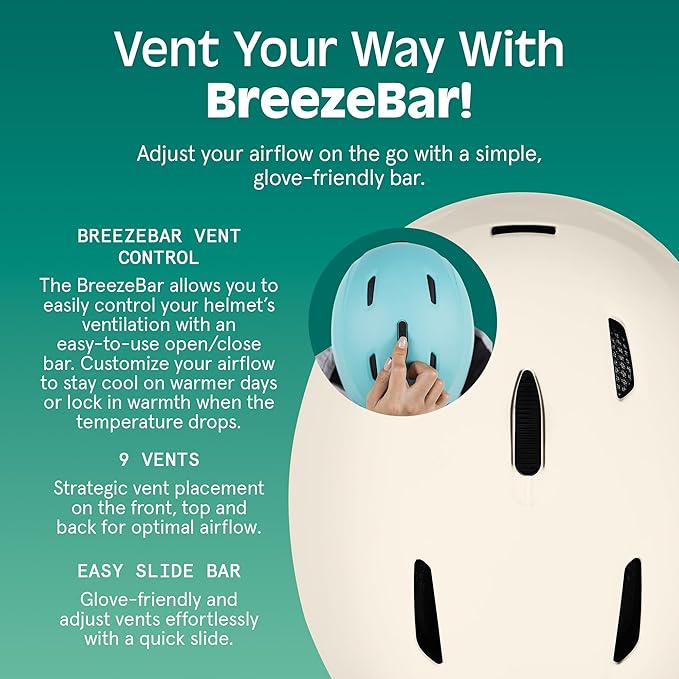 Retrospec Zephyr Ski Helmet - Snowboard Helmet for Adults & Youth - Adjustable Fit with Breathable