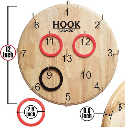 Ring Toss Games for Kids - Outdoor Yard Game for Adults & Family Backyard Toys, Wooden Board Hook