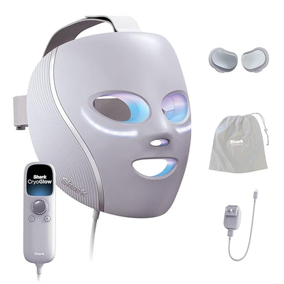 Shark CryoGlow LED Face Mask with Under-Eye Cooling, Anti-Ageing & Blemish Repair, Red & Blue LED