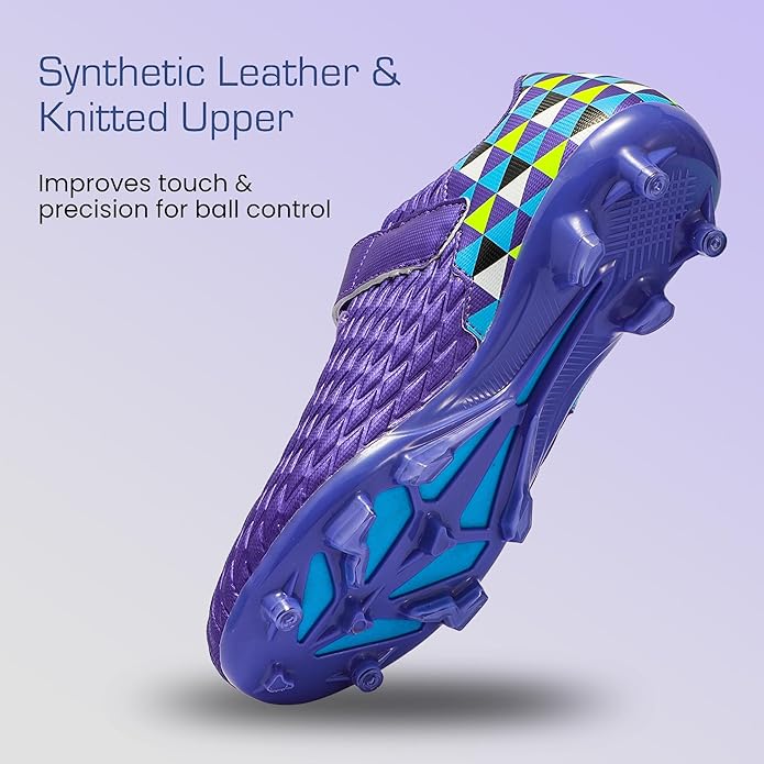Soccer Cleats for Kids & Youth | Lightweight Football Shoes for Firm Ground | Durable Girls & Boys