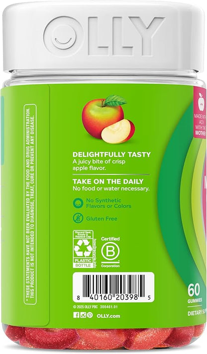 OLLY Metabolism Gummy Rings, Metabolism and Cellular Energy Chewable Supplement,* Apple Cider