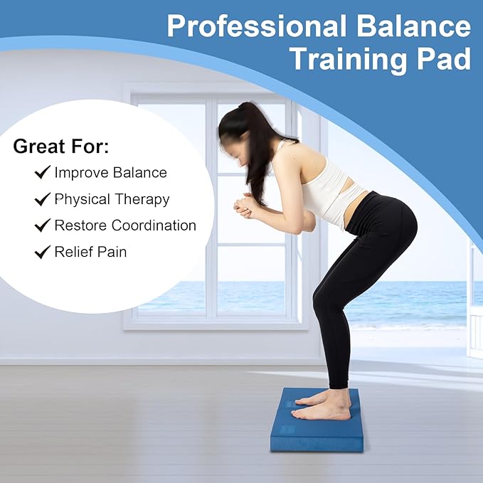 StrongTek Professional Foam Exercise Balance Pad - 15.8" x 13" x 2", High-Density TPE Foam Knee