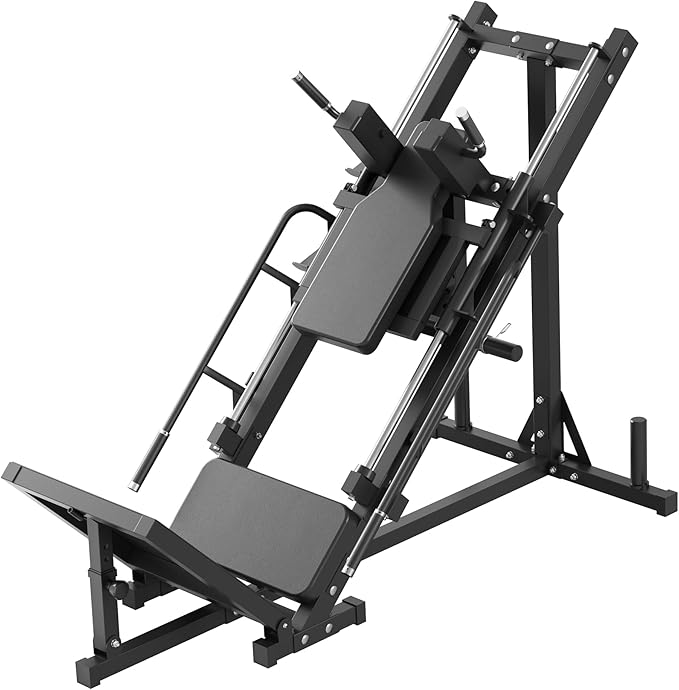 Leg Press Hack Squat Machine, Plate Loaded Adjustable Leg Press Machine, Hack Squat Machine with