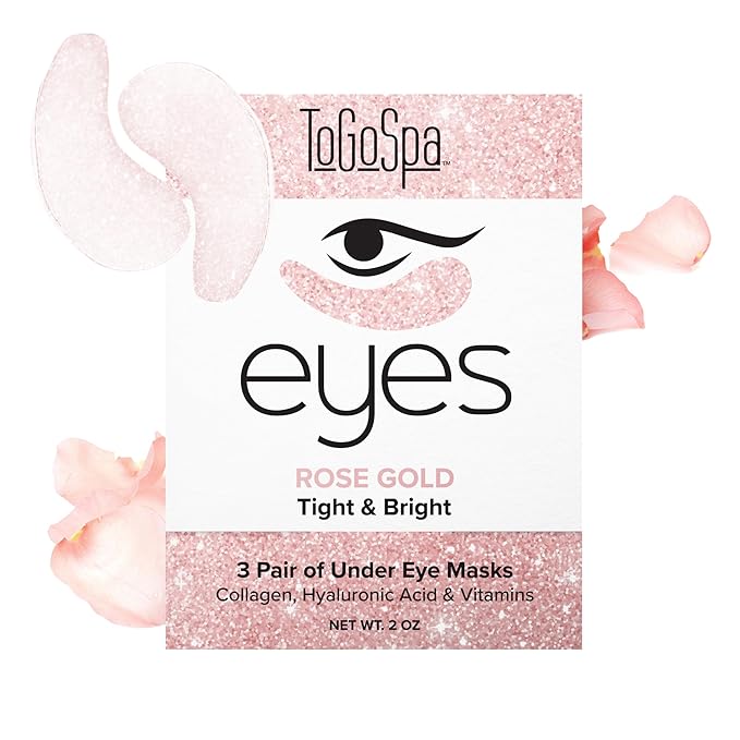 ToGoSpa Rose Gold EYES, Dark Circle Warrior | Premium Clean Anti-Aging Gel Pads with Collagen