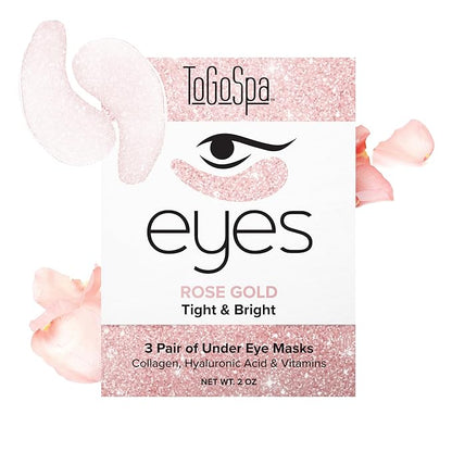 ToGoSpa Rose Gold EYES, Dark Circle Warrior | Premium Clean Anti-Aging Gel Pads with Collagen