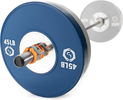 Lock-Jaw HEX 50mm / 2" Olympic Barbell Collar (Orange)