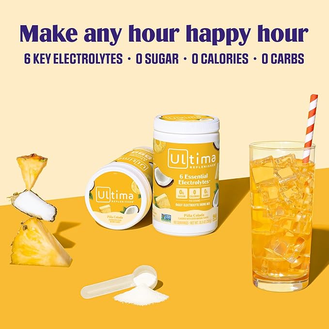 Ultima Replenisher Mocktini Electrolyte Powder Drink Mix – Sugar Free – Piña Colada, 90 Servings