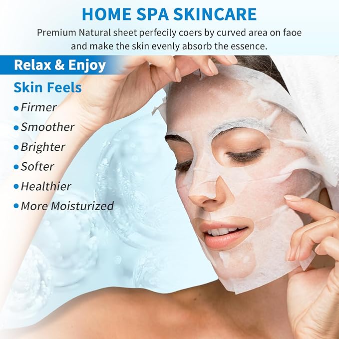 12 Pack Sheet Face Masks Skincare, Collagen Face Mask Hyaluronic Acid Hydrating Face Sheet Masks