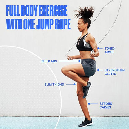 Sportbit Elite Beaded Jump Rope - Adjustable Speed Rope for Fitness, CrossFit, Boxing