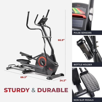 Sunny Health & Fitness Full Body Workout Elliptical Trainer with Digital Performance Monitor, Low