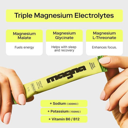 MAGNA Electrolyte Powder Drink Mix for Hydration, Energy & Focus Support with Magnesium L