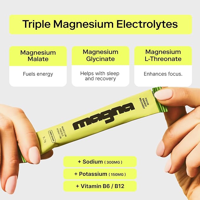 MAGNA Electrolyte Powder Drink Mix for Hydration, Energy & Focus Support with Magnesium L