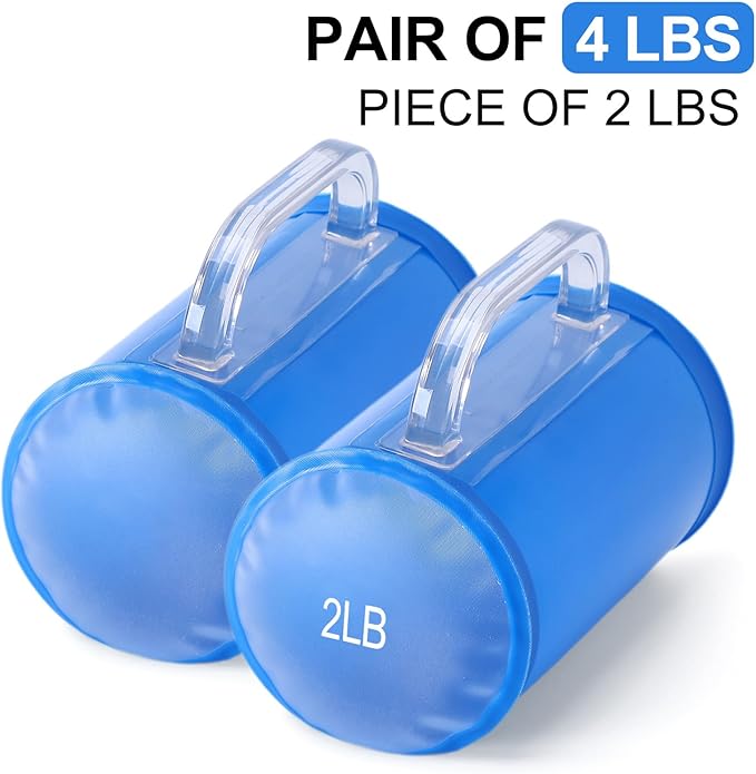 Water Dumbbells, Water Filled Training Dumbbells, Travel Weights Set, Adjustable Weights to 4-30