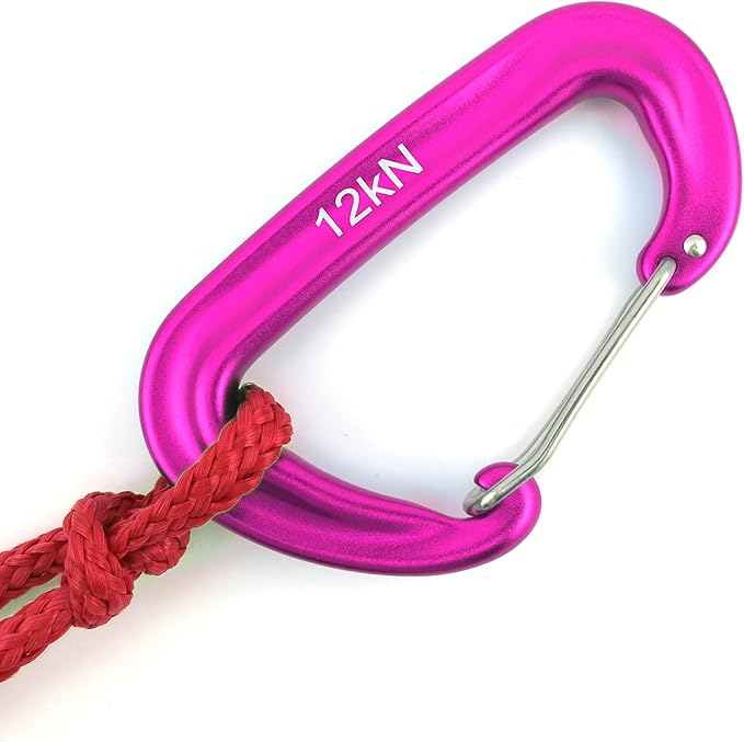 12kN 3.2"x2" Heavy-Duty Carabiner Clips - Durable, Lightweight Aluminum Alloy Carabiners for