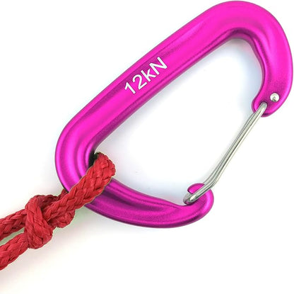 12kN 3.2"x2" Heavy-Duty Carabiner Clips - Durable, Lightweight Aluminum Alloy Carabiners for