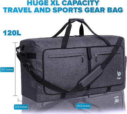 Bago Large Foldable Duffel Bags for Traveling Women & Men - 120L Packable Duffle Bag for Travel