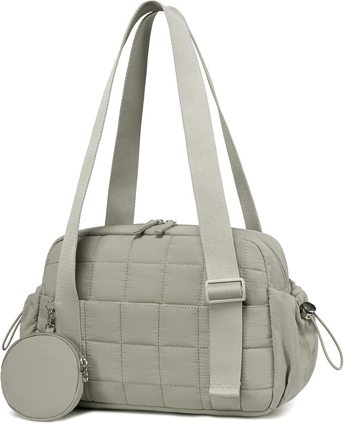 CAMTOP Mini Gym Bag for Women, Small Gym Tote Bag Puffy Quilted Sports Duffel Bag with Wet