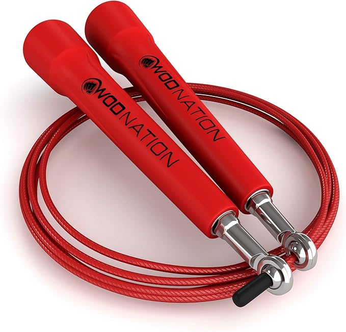 WOD Nation Adjustable Speed Jump Rope For Men, Women & Children - Blazing Fast Fitness Skipping