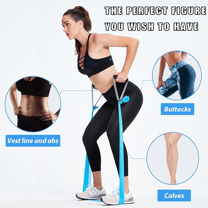 Resistance Bands for Working Out, Physical Therapy Bands, Latex Free Elastic and Exercise Bands Set