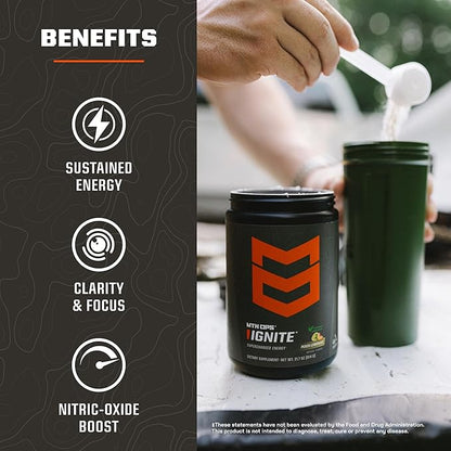 MTN OPS Ignite Energy Drink Powder, Naturally Gluten Free & Sweetened with Monk Fruit, Nitric Oxide
