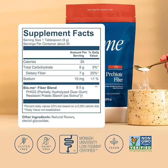 Daily Prebiotic Fiber Powder Chai - 7g Per Serving - Soluble & Insoluble Fiber Supplement Powder