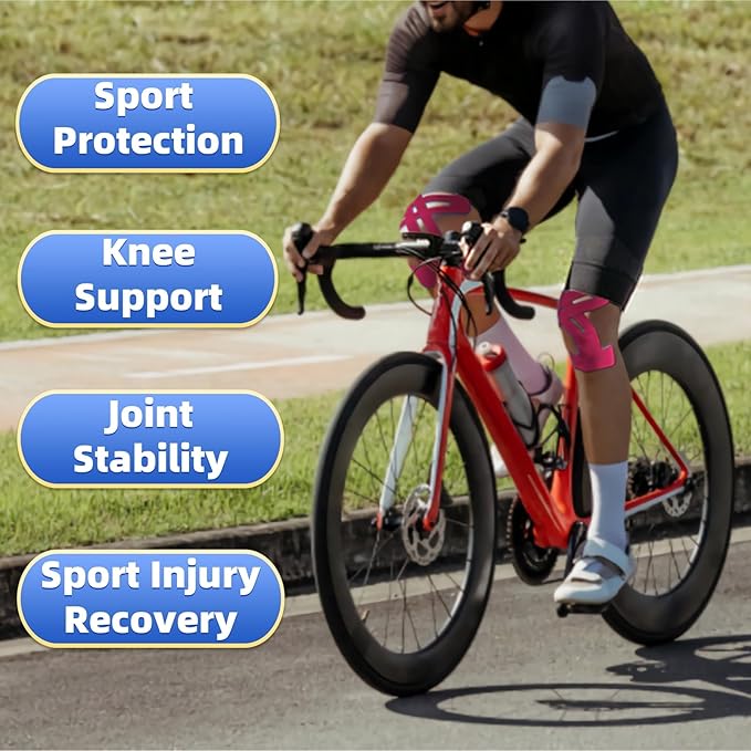 IEADEN Precut Kinesiology Tape for Knees, 10 Pcs - Knee Support & Stability, Knee Pain Relief